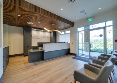 Front counter and waiting area at the Pacific CPA office