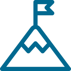 Mountain summit flag icon